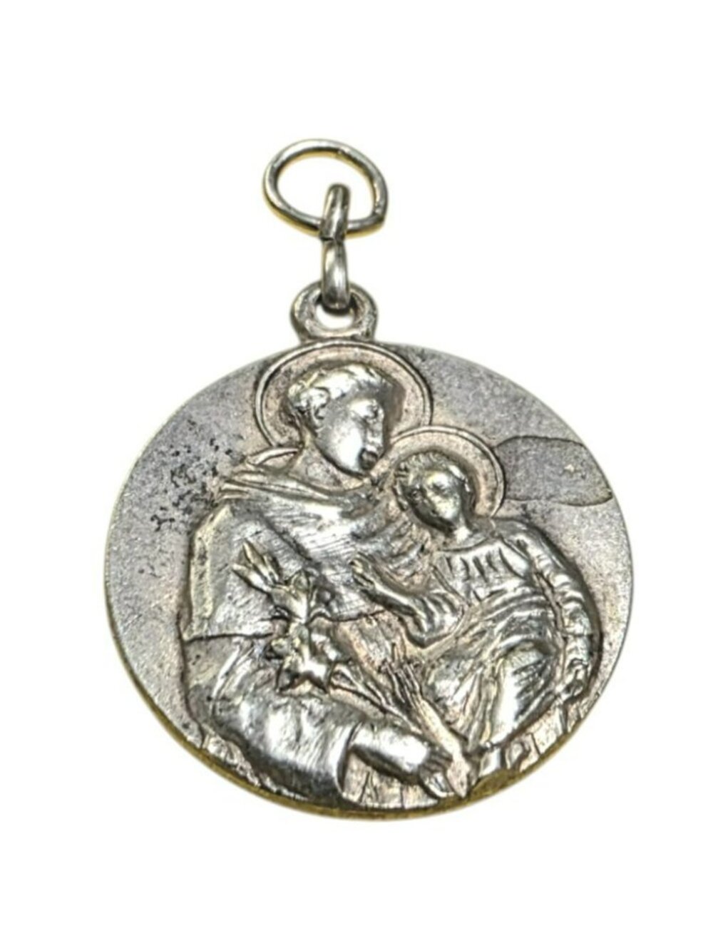 Vintage St Anthony Relic Medal Pendant Holy Tongue Cloth Catholic Padua Italy - Picture 3 of 5